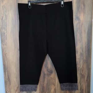 LOGO Layers 2XT Black Leggings with Lace Trim Hem                    C360